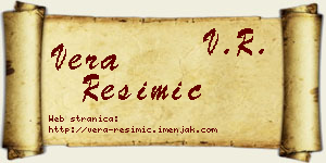 Vera Resimić vizit kartica